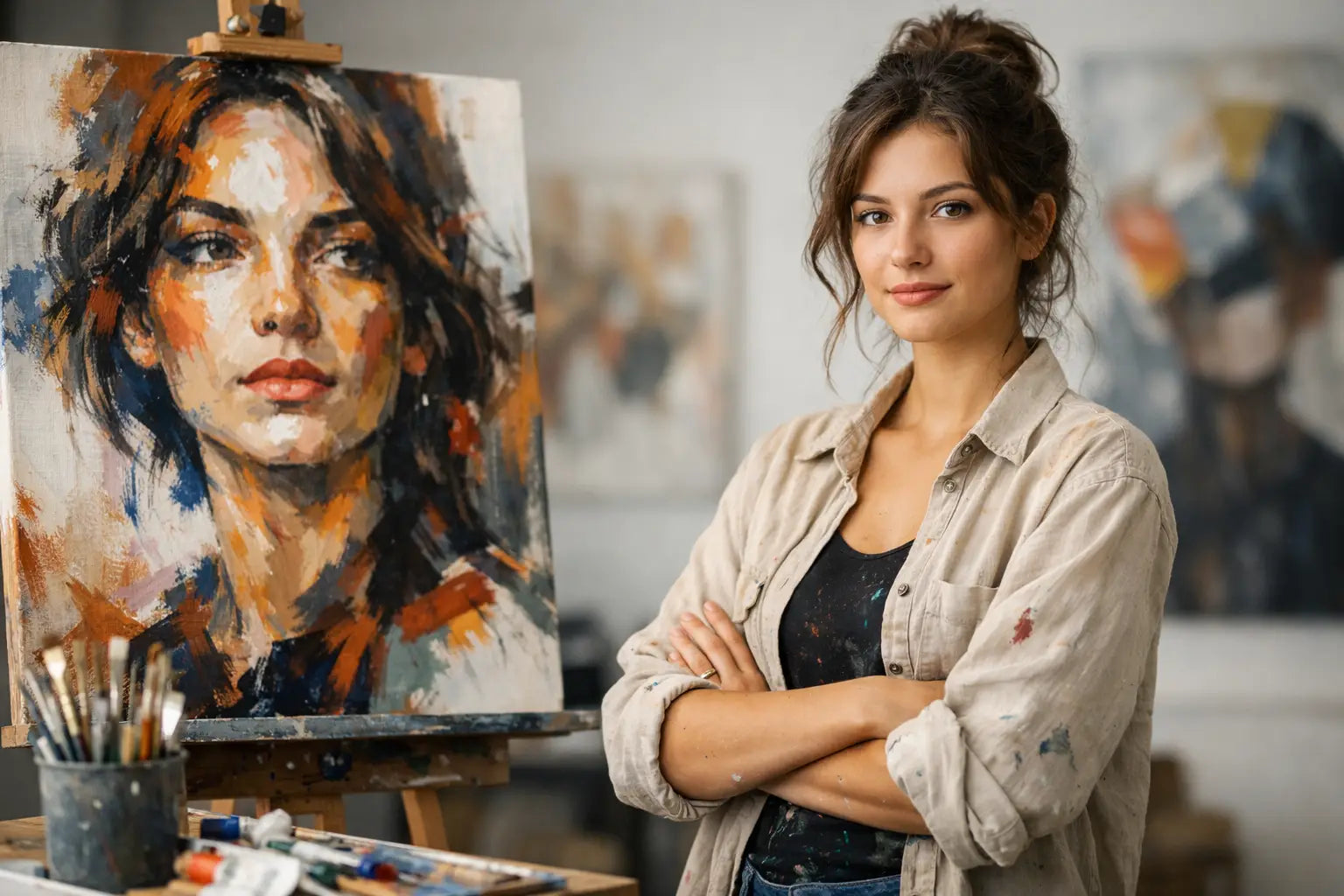 Kunst van opkomende kunstenaars met karakter