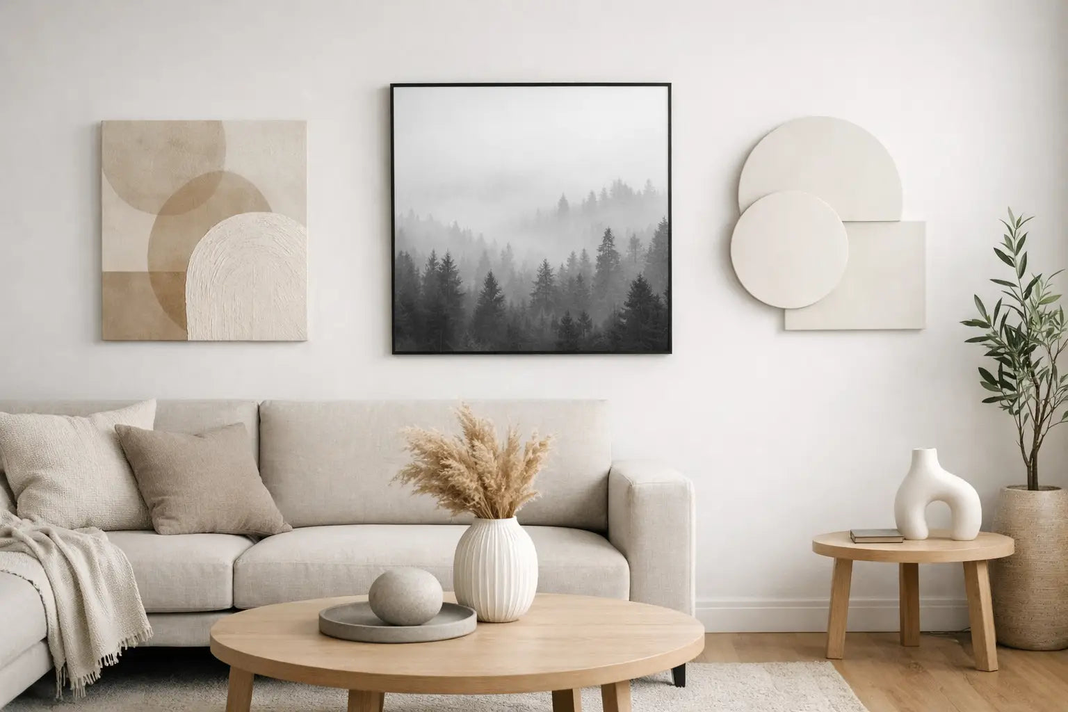 Wanddecoratie voor minimalistische woonkamer kiezen