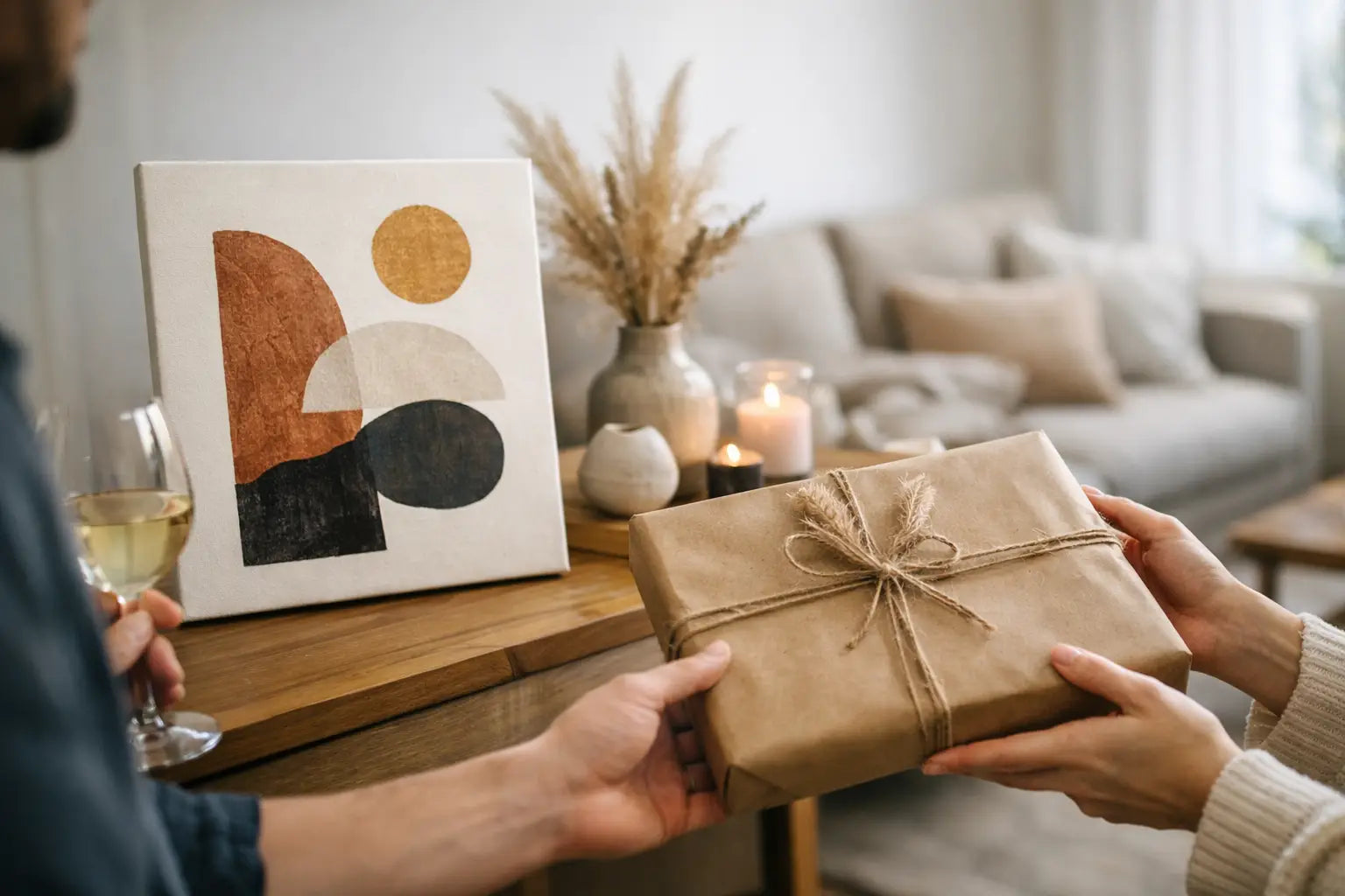 Kunst cadeau voor housewarming met karakter