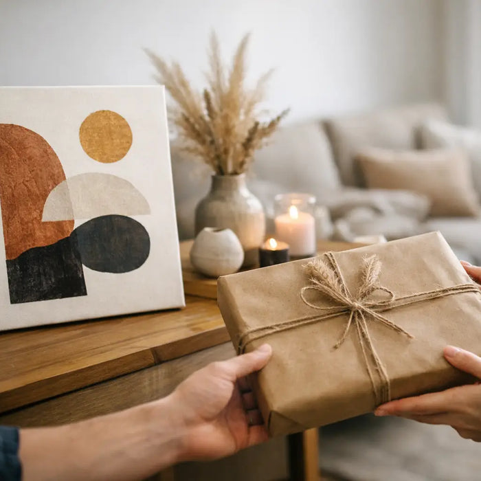 Kunst cadeau voor housewarming met karakter