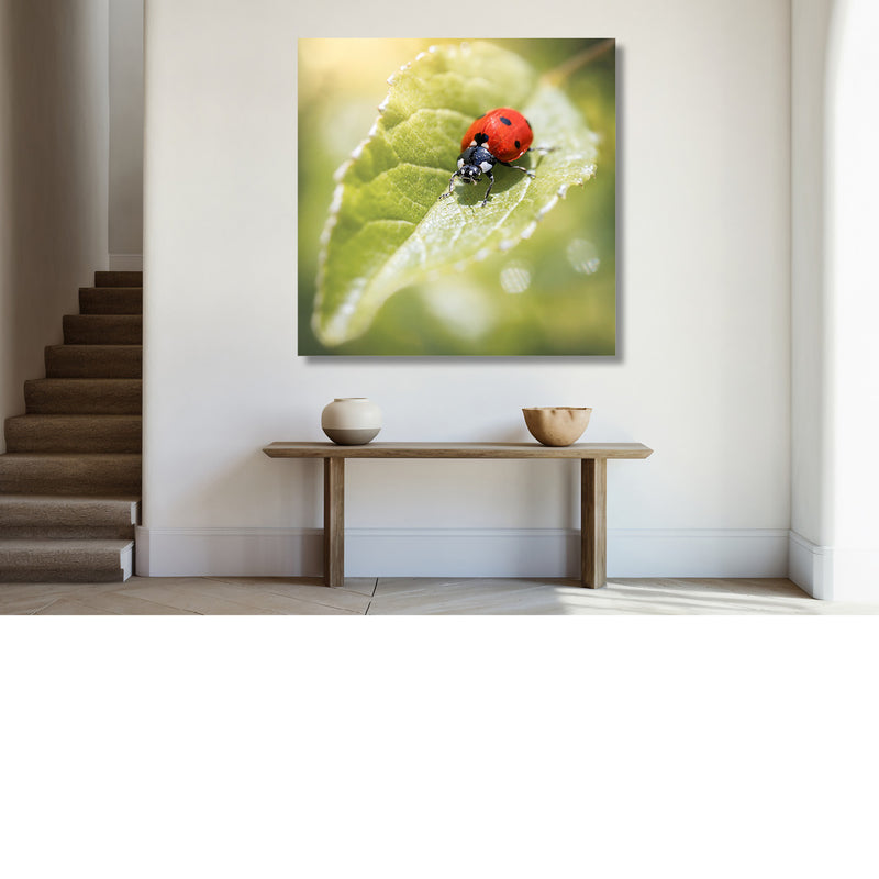Lieveheersbeestje op een groen blad