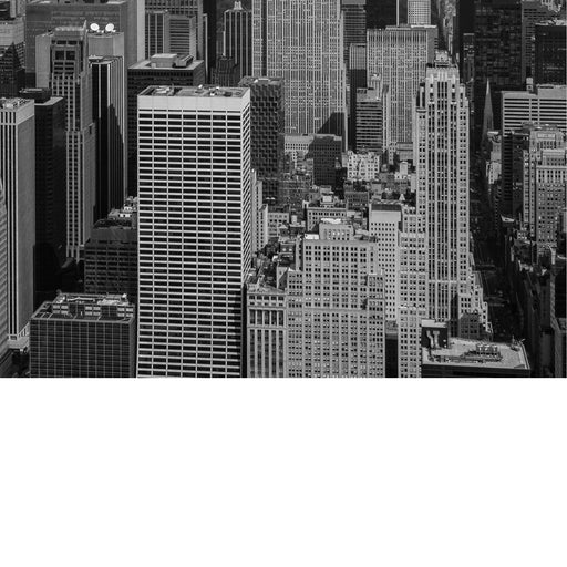 Wolkenkrabbers van Manhattan  vanop hoogte gefotografeerd