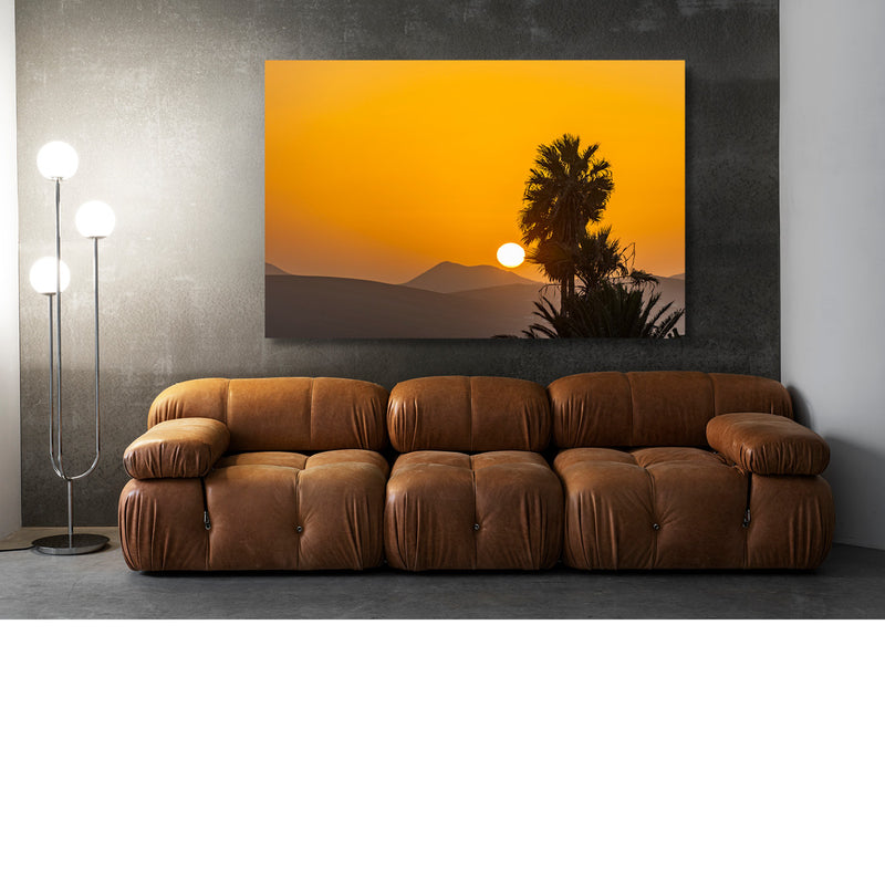 Vuurbol achter de palm