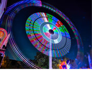 Reuzenrad op de Antwerpse sinksenfoor. Genomen met lange sluitertijd