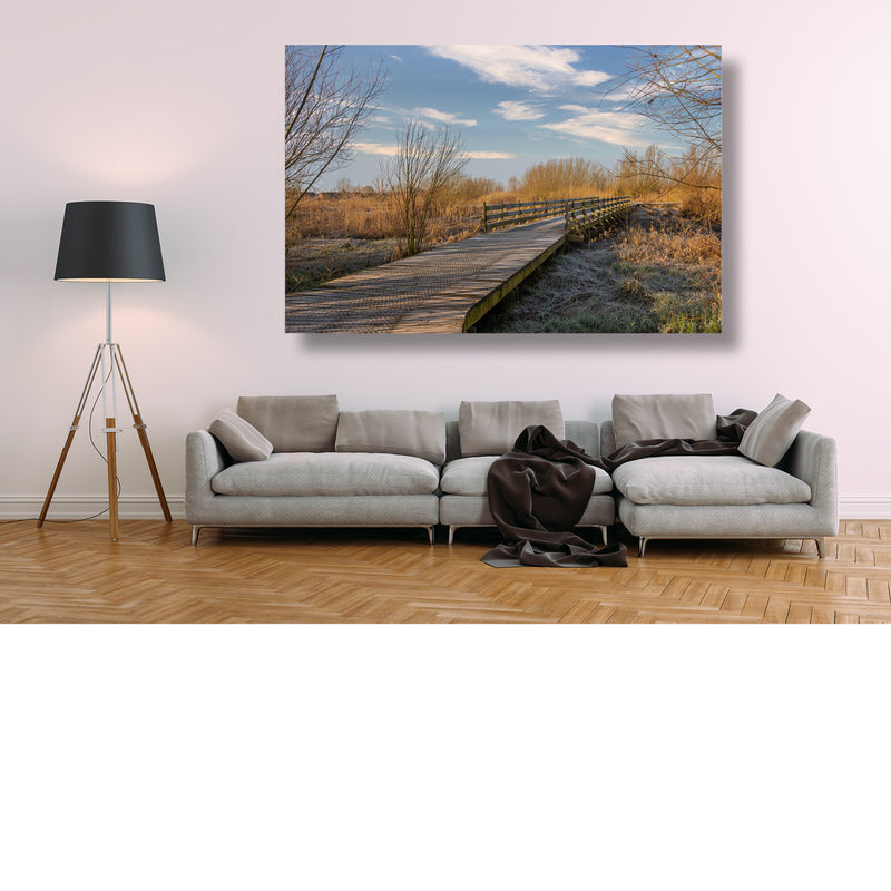 Vlonderpad in winters landschap
