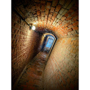 Gestileerd beeld van de gangen in Domein Raversijde, waar Duitse soldaten liepen.