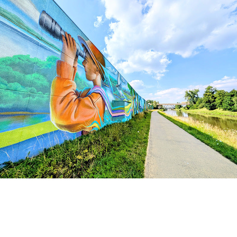 Schitterende muurschilderingen van Gooze & Bozik langs de Suikerkaai in Halle.