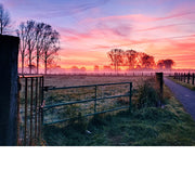 Deze uitzonderlijke ochtend heeft alles in zich, kleur, mis, wolken, …