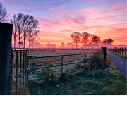 Deze uitzonderlijke ochtend heeft alles in zich, kleur, mis, wolken, …