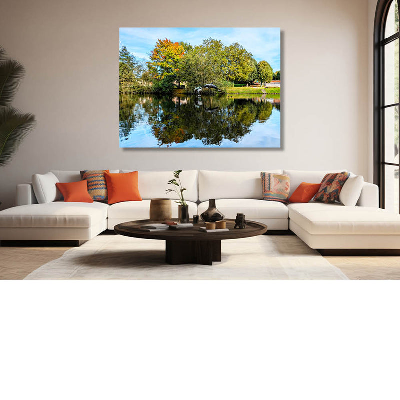 Waterspiegeling met dolfijnen