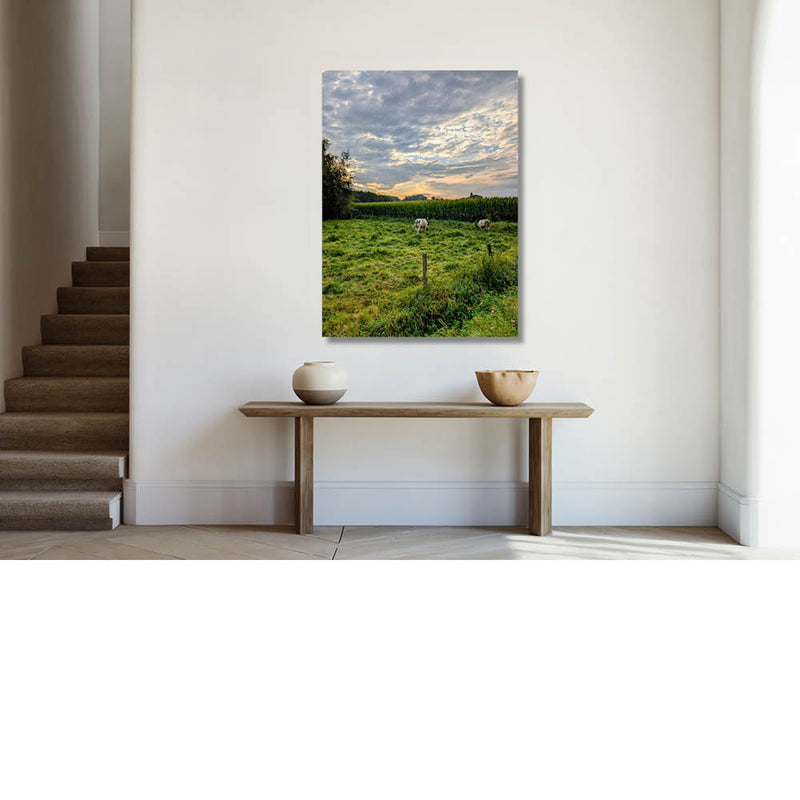 Grazen onder een mooie wolkenhemel