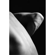 Het menselijk lichaam wordt quasi abstract en gereduceerd tot vorm en structuur.