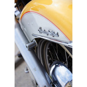 Detail van een Harley-Davidson Heritage Softail Classic motorfiets.