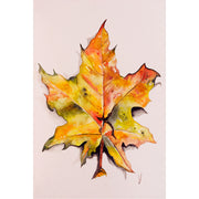 Kleuren troef in dit herfstblad - Aquarel op zuurvrij papier.