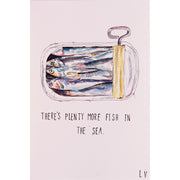 Sardientjes in een blik, maar There's plenty more fish in the sea - Aquarel op zuurvrij papier.