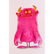 Het schattigste roze monster dat onder je bed kan zitten - Aquarel op zuurvrij papier.