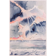 Zo vrij als een vogel, meeuwen boven de zee - Aquarel op zuurvrij papier.