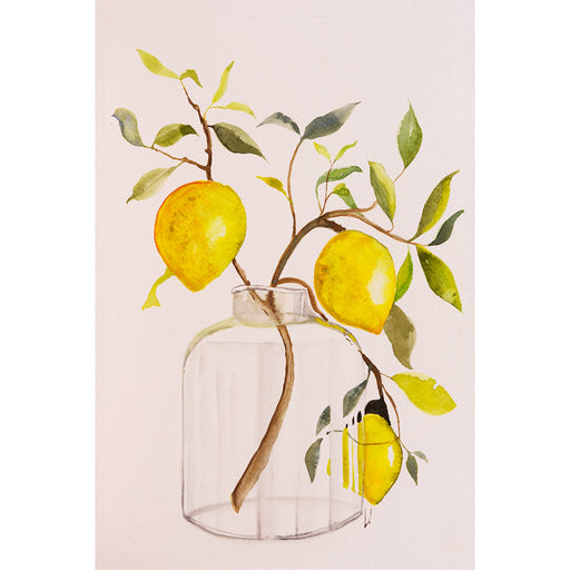 Maak je limonade van deze citroenen? Of magen ze in de vaas blijven staan? - Aquarel op zuurvrij papier.