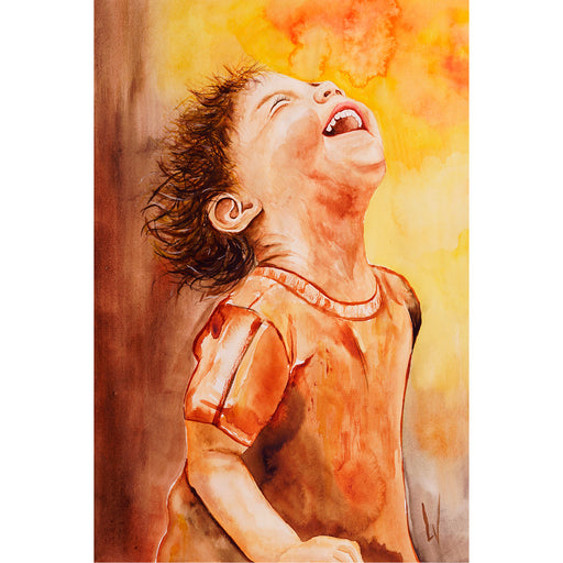 Onschuldig kindergeluk. Heerlijk  - Pastel op pastelmat.