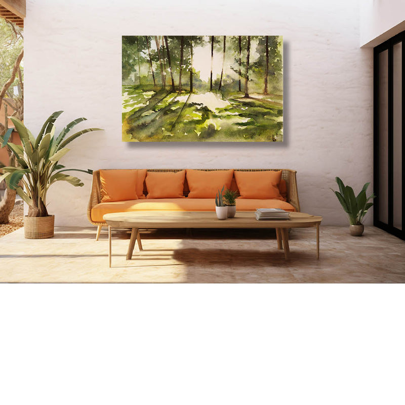 The sun between the trees