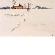 Winters tafereeltje - Aquarel op zuurvrij papier.