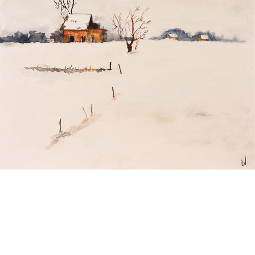 Winters tafereeltje - Aquarel op zuurvrij papier.