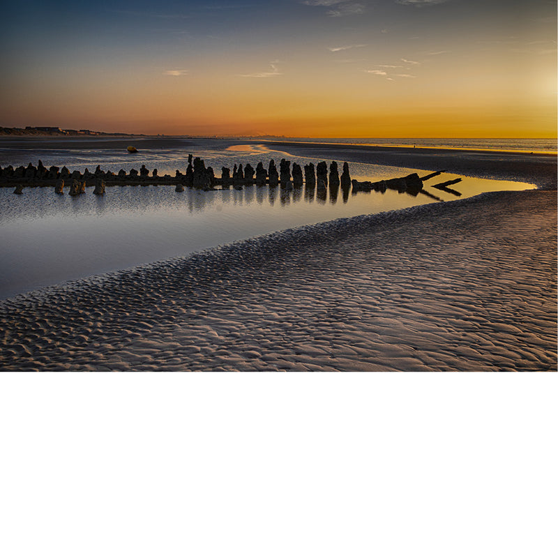 Wrak van gezonken Franse driemasterschoener geladen met zout 