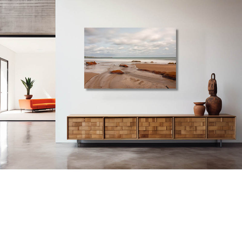 Strand wordt overspoeld