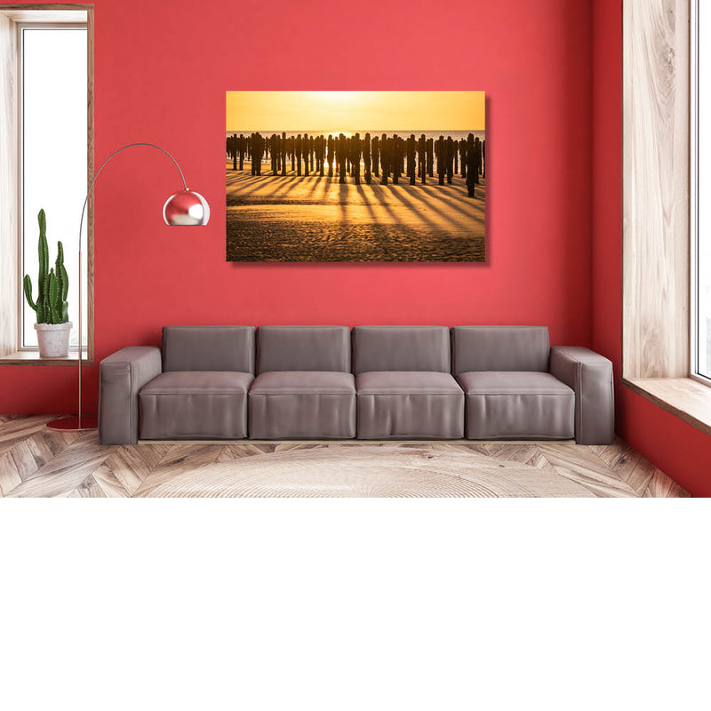 Schaduwen van strandsoldaatjes