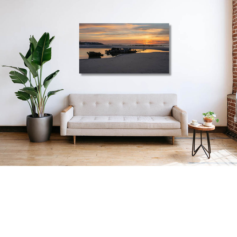 Avondbeeld op het strand