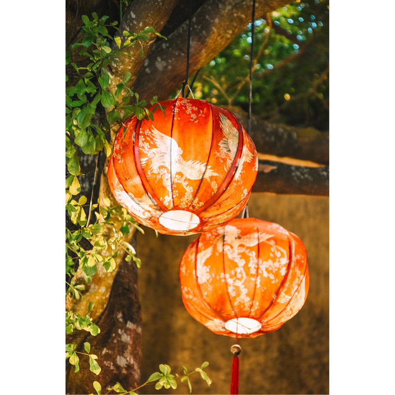 Een vrolijke lampion in een boom