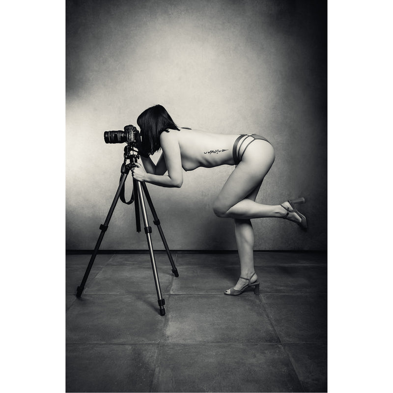 Zwart-wit weergave van human body met camera