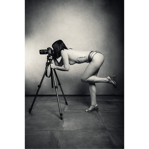 Zwart-wit weergave van human body met camera