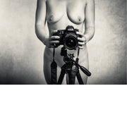 Zwart-wit weergave human body met camera 