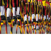 De Steltenlopers van Merchtem staan netjes in de rij.