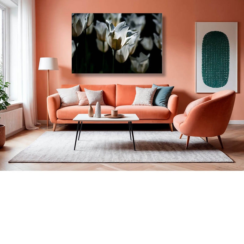 Witte tulpen in low key