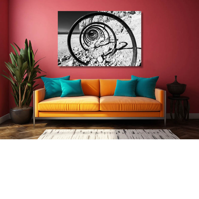 Spiraalspel in de rotsen