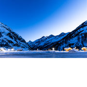 landschapsfoto van de alpen in de morgen 