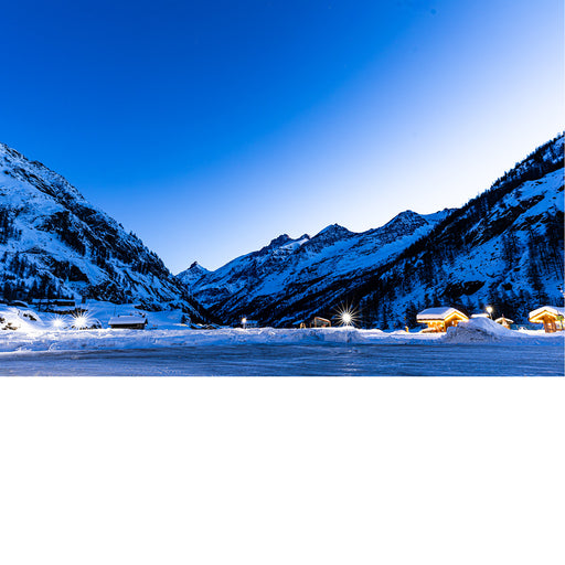 landschapsfoto van de alpen in de morgen 