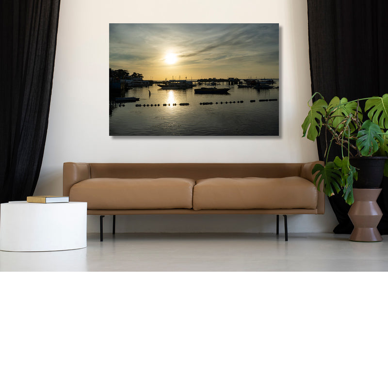 Gouden gloed op het water