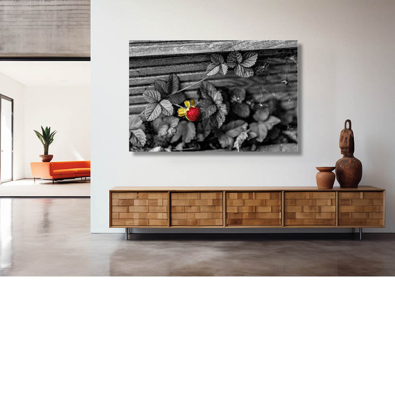 Bosaardbei in de verf