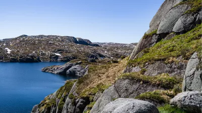 Route naar Lysebotn Fjord, de foto