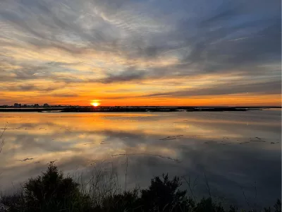 Zonsondergang, de foto