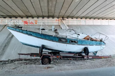 Bootje fout geparkeerd, de foto