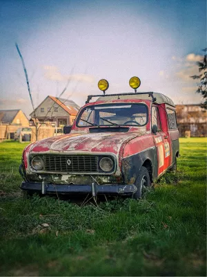 Renault 4 op pensioen, de foto
