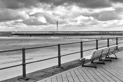 Aan het strand van Oostende, de foto