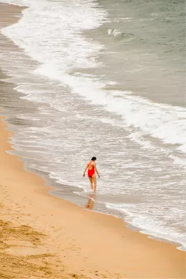 Zwemmen in de zee, de foto