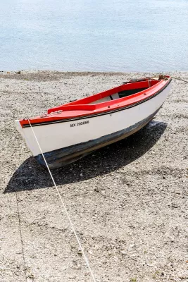 Bootje op het droge, de foto