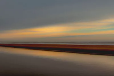Gele Lichtbanen boven Zandbank, de foto