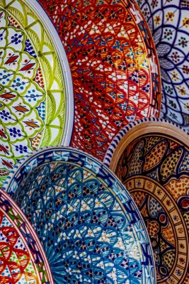 Borden in Blauw en Oranje, de foto